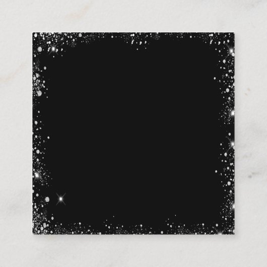 Zwart zilver glitter QR code bruiloft RSVP Informatiekaartje (Achterkant)
