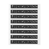 Zwart Zilver Glitter Stippen Kaart Wrap Around Lab Adreslabel Wikkel (Vel)
