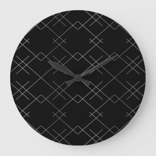 Zwart-zilver, koel, elegant, eenvoudig modern grote klok