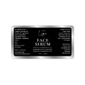 Zwart & Zilver Logo Chic 1 OZ druppelfles Etiket (Voorkant)