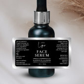 Zwart & Zilver Logo Chic 1 OZ druppelfles Etiket