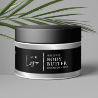 Zwart & Zilver Logo Cosmetica Pot Verpakking Etike