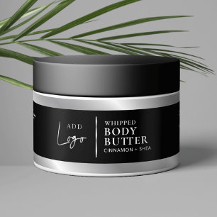 Zwart & Zilver Logo Cosmetica Pot Verpakking Etike Waterfles Etiket