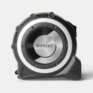 Zwart & zilver Modern metaal geometrisch ontwerp Rolmaat