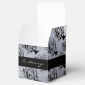 Zwart & Zilver Muziek Treble Clef Tree Cube Box Bedankdoosjes (Geopend)