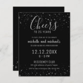 Zwart zilver proost op 25e bruiloft Jubileum (Voorkant / Achterkant)