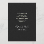 Zwart Zilver Sneeuwvlokken Winter bruiloft menu ka (Achterkant)