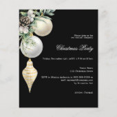 Zwart zilveren bedrijf Christmas Party uitnodiging (Voorkant)