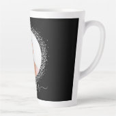 Zwart zilveren fotoglitter-naamscript latte mok (Rechts)