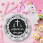 Zwart, zilveren gepersonaliseerde, Christelijke pa Papieren Bordje (Feest)
