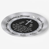 Zwart, zilveren gepersonaliseerde, Christelijke pa Papieren Bordje (Gekanteld)