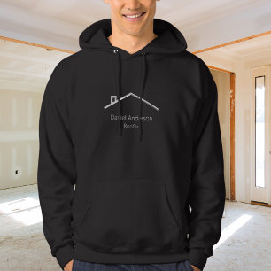 Zwart zilveren huis dakdekker modern hoodie