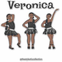 Zwart zilveren jurk #1 sticker