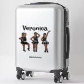 Zwart zilveren jurk #1 sticker (Koffer)