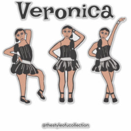 Zwart zilveren jurk #2 sticker