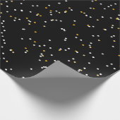 Zwart zilvergoud stippen feestelijke leuke vakanti cadeaupapier (Hoek)