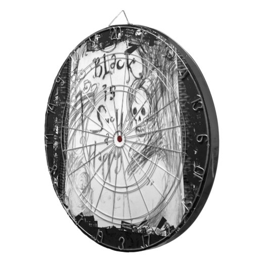 zwart zo'n vrolijke kleur dartbord (Voorkant Rechts)