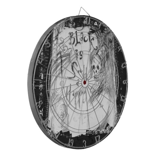 zwart zo'n vrolijke kleur dartbord (Voorkant Links)