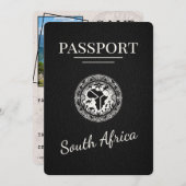 Zwart Zuid-Afrika paspoort Save The Date (Voorkant / Achterkant)