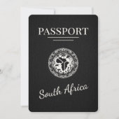 Zwart Zuid-Afrika paspoort Save The Date (Voorkant)