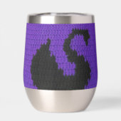 Zwart zwaan profiel Paarse ambachtelijke haakprint (Achterkant)