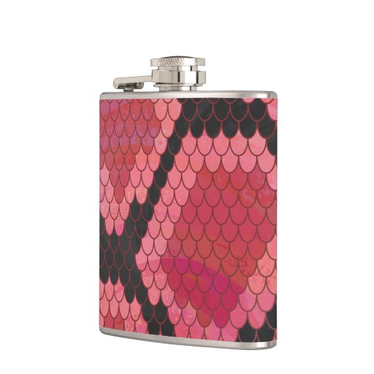 Zwart-zwart en rood afdrukken heupfles (Links)