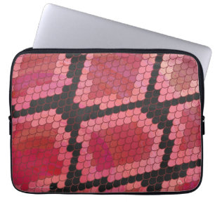Zwart-zwart en rood afdrukken laptop sleeve