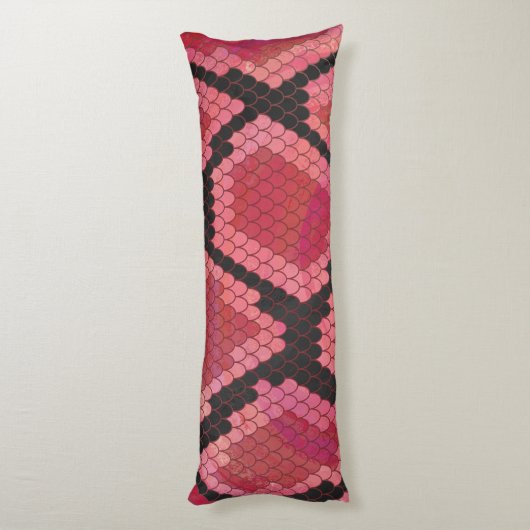 Zwart-zwart en rood afdrukken lichaamskussen (Achterkant (Verticaal))