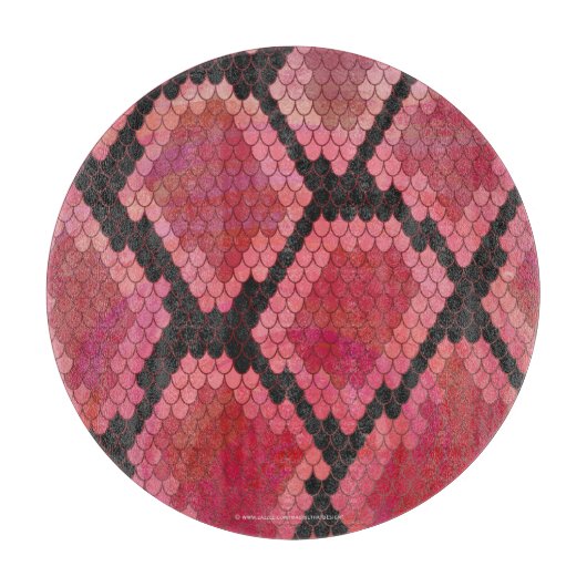 Zwart-zwart en rood afdrukken snijplank (Voorkant)