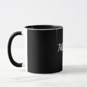 Zwart-Zwart Sjabloon, Witte Script, Mok (Links)