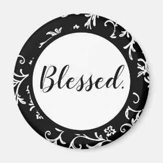 Zwart zwart, wit, modern script Christelijk Magneet