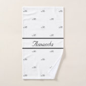 Zwart zwart-witmonogram model naamscript bad handdoek (Handdoek)