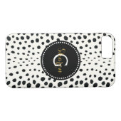 Zwart zwart-witte cheetah pratonmonogram Case-Mate iPhone case (Achterkant (Horizontaal))