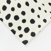 Zwart zwart-witte cheetah pratonmonogram fleece deken (Hoek)