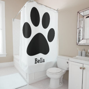 Zwart zwart zwart zwart monogram, Aangepast Douchegordijn