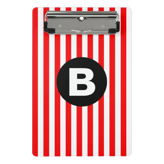 Zwart zwart zwart zwart wit Stripes Mini Klembord (Voorkant)