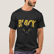 ZWART | Zwarte Kat Grafische T-Shirt