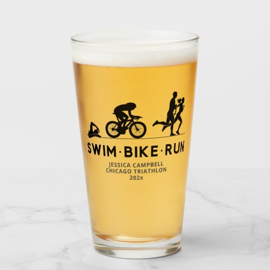 Zwart · Zwemfiets Run Triathlon Icon Series Glas (Voorkant gevuld)