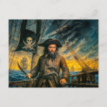 Zwartbaard Piraat Storm Portret