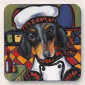 Zwartbruine Dachshund Bier Onderzetter (Voorkant)