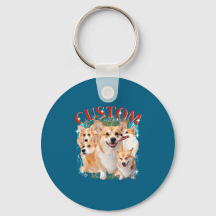 Zwartdruk Vintage Huisdieren Honden Kat Grappig Di Sleutelhanger