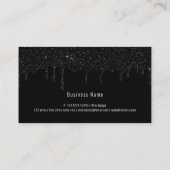 Zwartdruppelglitter minimalistisch modern elegant visitekaartje (Achterkant)