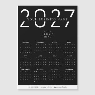 Zwarte 2027 Moderne Agenda Zakelijk Logo Magneet