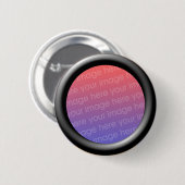 Zwarte (3d effect lijst grens) Sjabloon Ronde Button 5,7 Cm (Voorkant /achterkant)