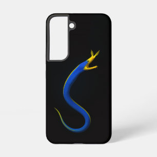 Zwarte 4 Luxe Galaxy S22 Hoes, Blauwe Lintaal Samsung Galaxy Hoesje