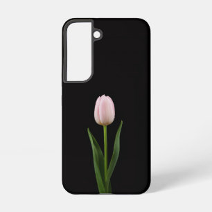 Zwarte 4 Luxe Galaxy S22 Hoes, Blush Roze Tulp Samsung Galaxy Hoesje