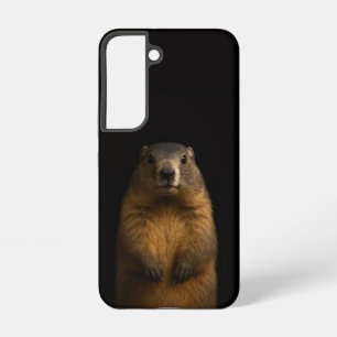 Zwarte 4 Luxe Galaxy S22 Hoes, Fluffy Marmot Samsung Galaxy Hoesje