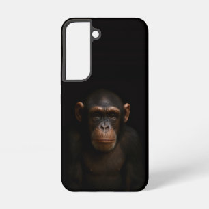 Zwarte 4 Luxe Galaxy S22 Hoes, Serene Chimpansee Samsung Galaxy Hoesje