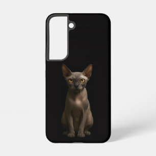 Zwarte 4 Luxe Galaxy S22 Hoes, Sphynx Kat Samsung Galaxy Hoesje