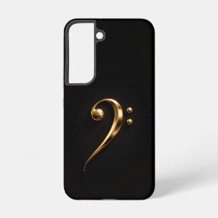 Zwarte 4 Luxe Galaxy S22 Hoesje, Gouden Bassleutel Samsung Galaxy Hoesje